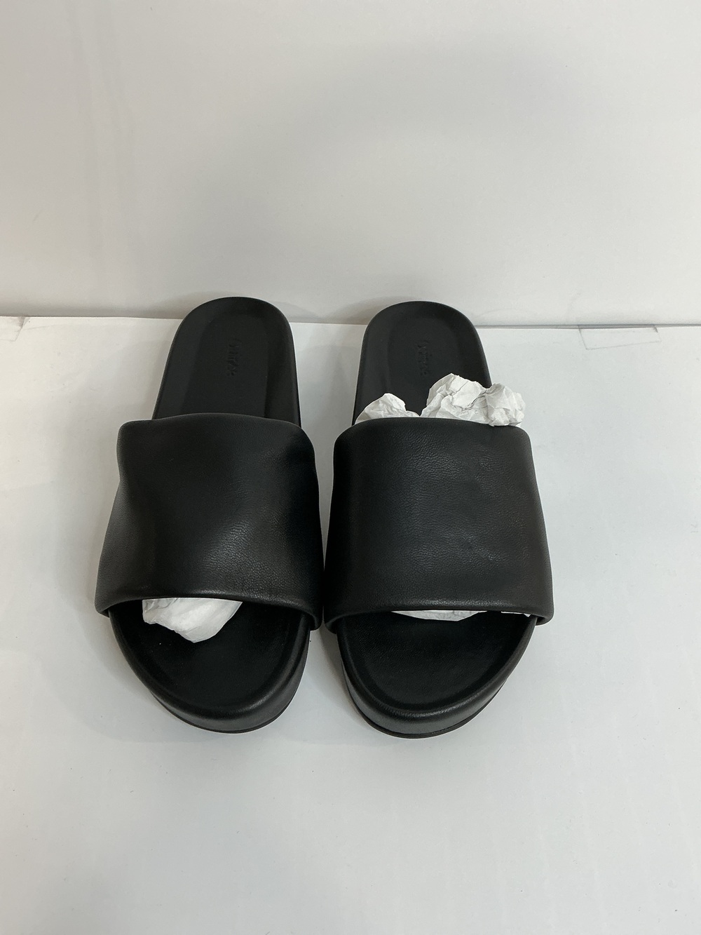 Italian Leather Platform Slide Sandal